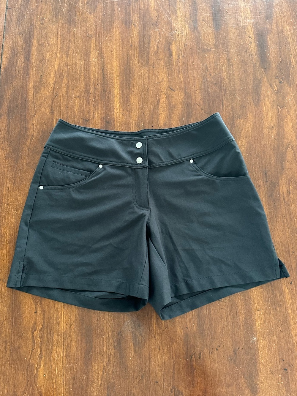 Slazenger Black Athletic Performance Shorts with Snap Waist